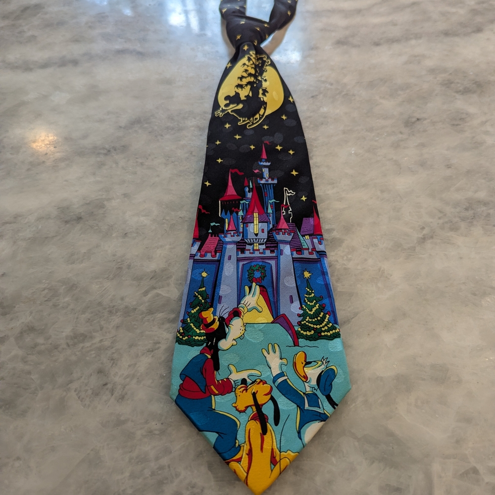 Disney Magical Castle Mens Silk Tie - Black and Blue